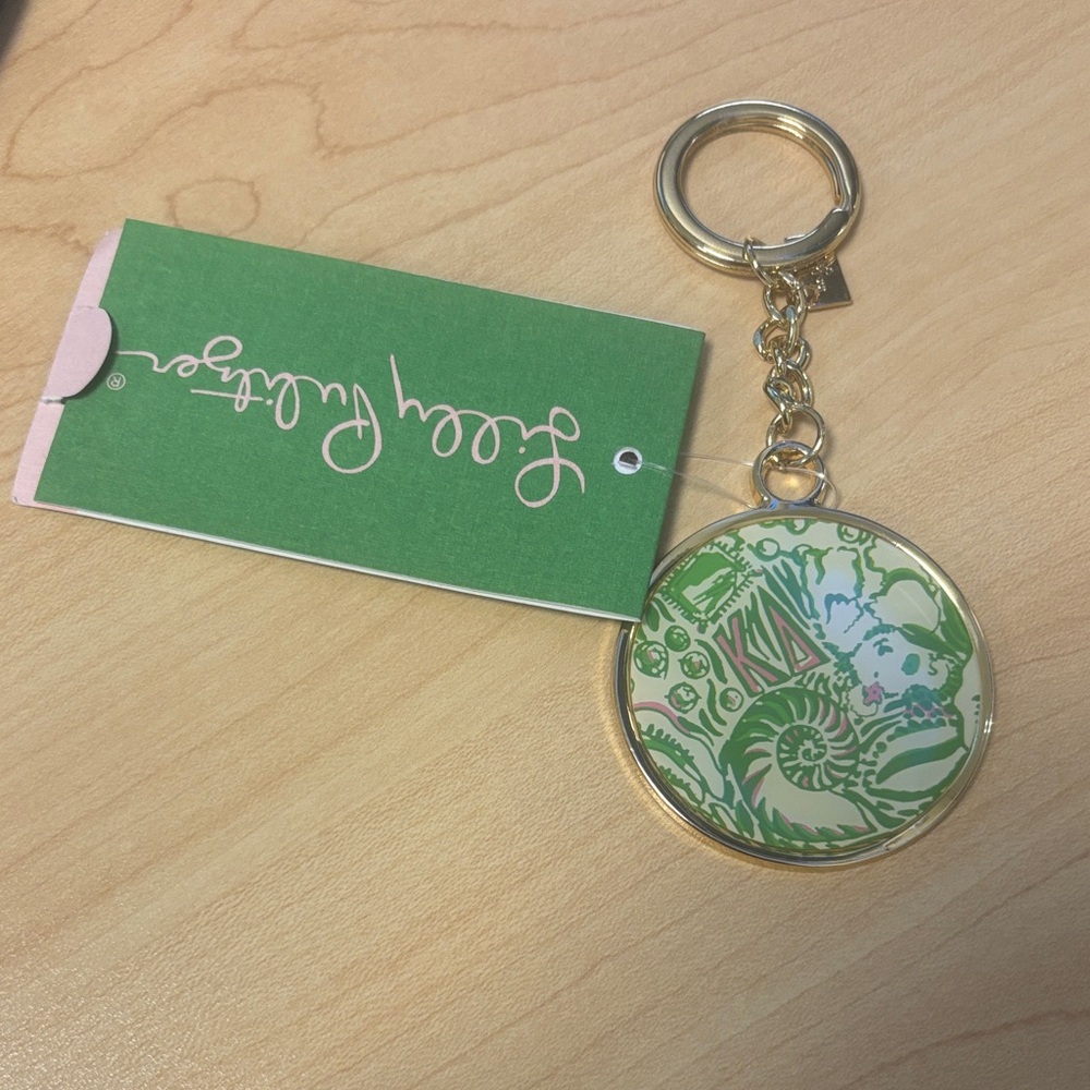 Lilly Pulitzer Green and Gold Keychain kappa delta